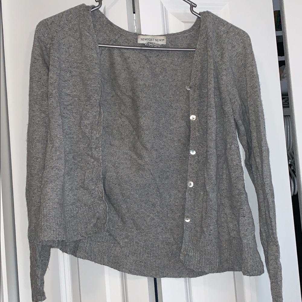 grey cardigan
